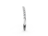 White gold Pavé Round Diamond Curved Band with Shared Prong Setting_14