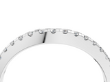 White gold Pavé Round Diamond Curved Band with Shared Prong Setting_16