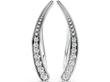 White gold Pavé Round Diamond Curved Bar Earrings_12