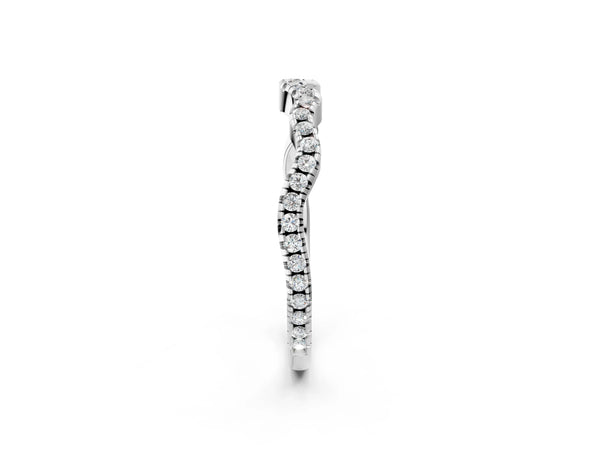 White gold Pavé Round Diamond Curved Eternity Band