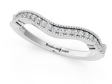 White gold Pavé Round Diamond Curved Milgrain Band_13