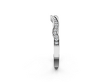 White gold Pavé Round Diamond Curved Milgrain Band_14