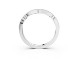 White gold Pavé Round Diamond Curved Milgrain Band_15