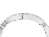 White gold Pavé Round Diamond Curved Milgrain Band_16