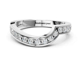 White gold Pavé Round Diamond Curved Wedding Band with Channel Setting_12