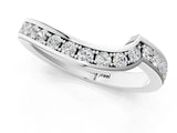 White gold Pavé Round Diamond Curved Wedding Band with Channel Setting_13