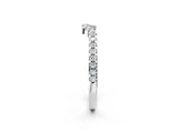 10K White Gold Pavé Round Diamond Curved Wedding Band with Shared Prong Setting