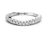 White gold Pavé Round Diamond Curved Wedding Band_12