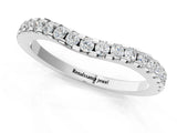 White gold Pavé Round Diamond Curved Wedding Band_13