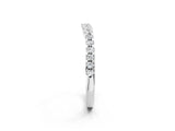 White gold Pavé Round Diamond Curved Wedding Band_14