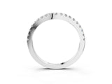 White gold Pavé Round Diamond Curved Wedding Band_15