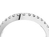 White gold Pavé Round Diamond Curved Wedding Band_16