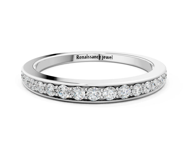 Platinum Pavé Round Diamond Eternity Band with Channel Setting