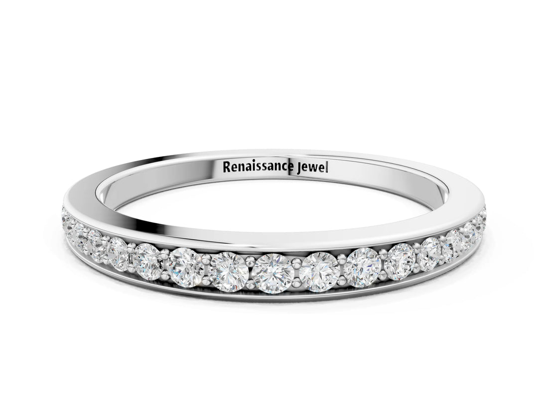White gold Pavé Round Diamond Eternity Band with Channel Setting_12