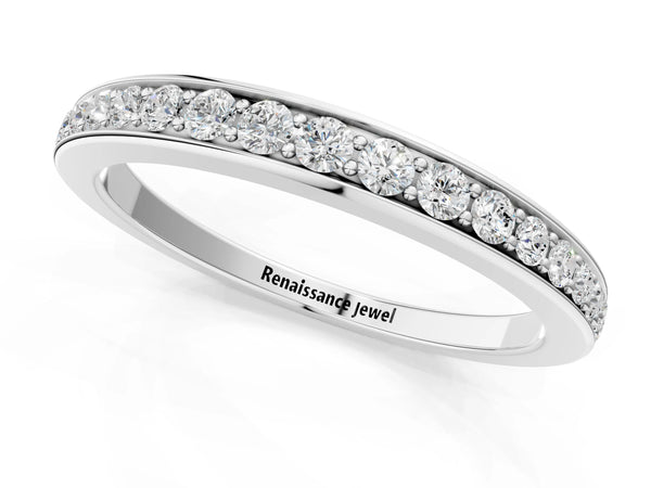 Platinum Pavé Round Diamond Eternity Band with Channel Setting