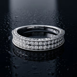 White gold Pavé Round Diamond Eternity Band with Milgrain Edge_43