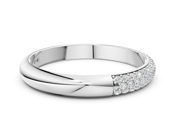 White gold Pavé Round Diamond Eternity Band with Prong Setting