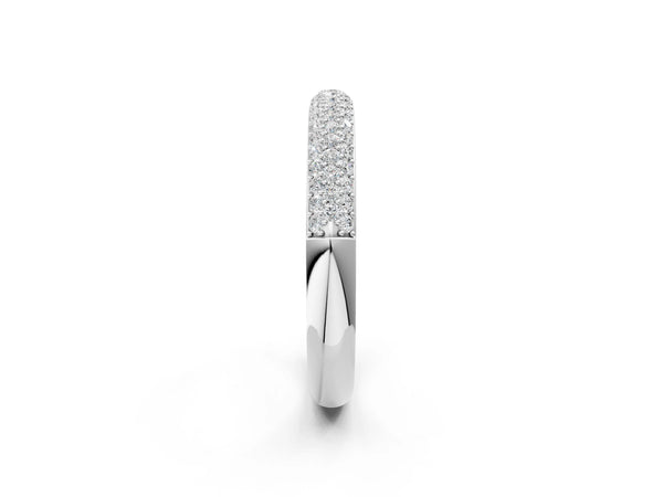 White gold Pavé Round Diamond Eternity Band with Prong Setting