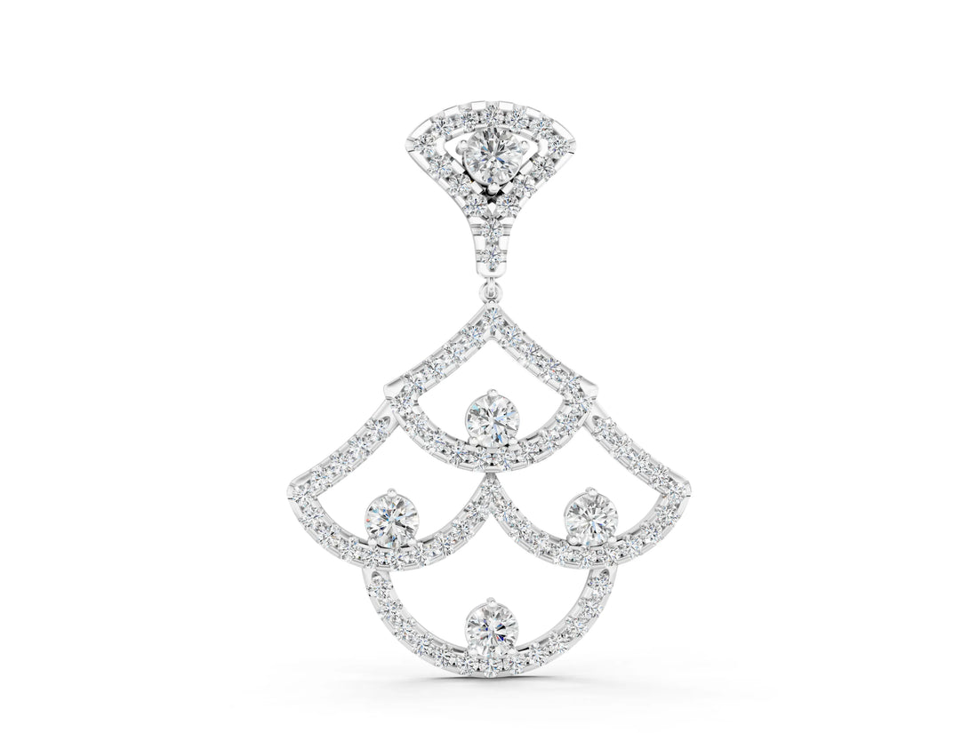 White gold Pavé Round Diamond Fan Prong Pendant_7
