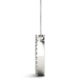 White gold Pavé Round Diamond Half-Hoop Pendant 2