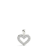 White gold Pavé Round Diamond Heart Pendant 1