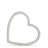 White gold Pavé Round Diamond Heart Pendant with Prong Setting 1