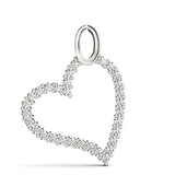 White gold Pavé Round Diamond Heart Pendant with Shared Prong Setting 1