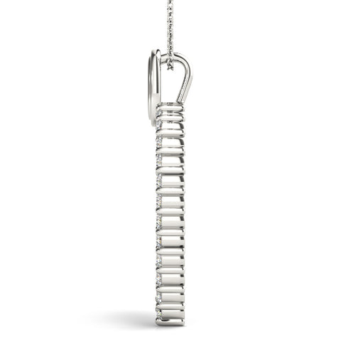 White gold Pavé Round Diamond Heart Pendant with Shared Prong Setting 2