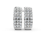 White gold Pavé Round Diamond Hoop Earrings with Four-Prong Setting_12