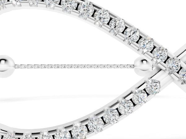 Silver Pavé Round Diamond Infinity Chain Bracelet with Bezel Setting