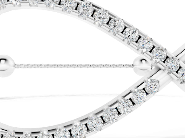 White gold Pavé Round Diamond Infinity Chain Bracelet with Bezel Setting