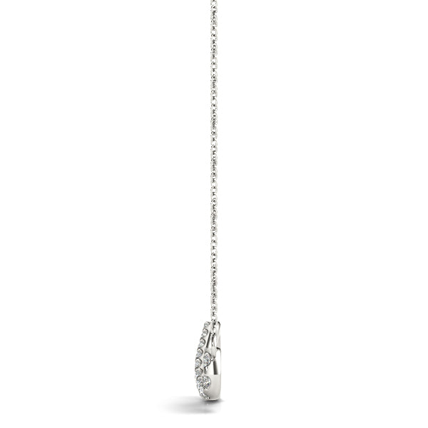 Silver Pavé Round Diamond Infinity Pendant with Prong Setting