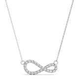 White gold Pavé Round Diamond Infinity Pendant with Prong Setting