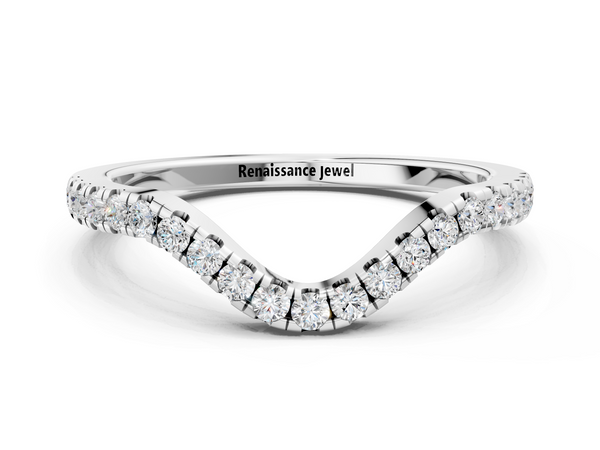 Platinum Pavé Round Diamond Infinity Twist Band with Shared Prong Setting