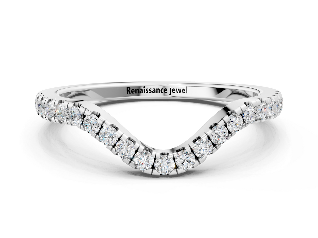 White gold Pavé Round Diamond Infinity Twist Band with Shared Prong Setting_12
