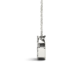 White gold Pavé Round Diamond Initial Pendant with Bezel Setting 2