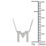 White gold Pavé Round Diamond Initial Pendant with Shared Prong Setting 1