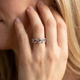 White gold Pavé Round Diamond Interlocking Eternity Band with Bezel Prong Setting_54