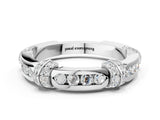 White gold Pavé Round Diamond Link Band with Bezel Setting_88
