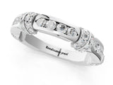 White gold Pavé Round Diamond Link Band with Bezel Setting_88