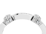 White gold Pavé Round Diamond Link Band with Bezel Setting_92