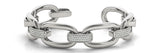 White gold Pavé Round Diamond Link Bracelet with Channel Setting