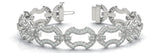 White gold Pavé Round Diamond Link Bracelet with Milgrain Prong Setting