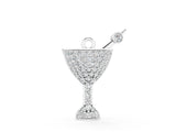 White gold Pavé Round Diamond Martini Glass Pendant with Bezel Prong Setting_10