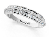 White gold Pavé Round Diamond Milgrain Eternity Band_30