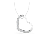 White gold Pavé Round Diamond Open Heart Pendant_27
