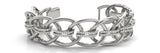 White gold Pavé Round Diamond Open Link Cuff Bracelet