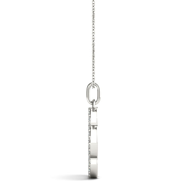 White gold Pavé Round Diamond Paw Pendant 1