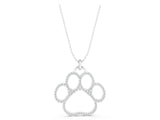 White gold Pavé Round Diamond Paw Pendant_8