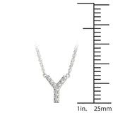 White gold Pavé Round Diamond Prong Initial Pendant 1